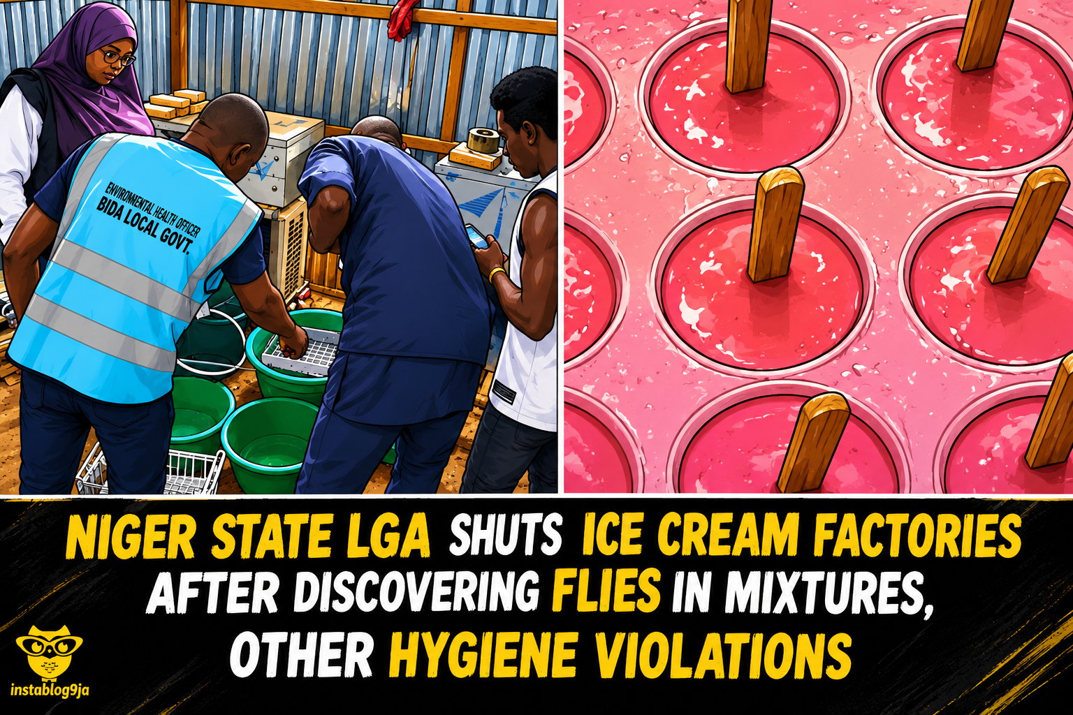 Niger State LGA Shuts Ice Cream Factories After Flies Are Found in Mixtures, Dangerous Substances Allegedly Detected